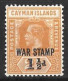 CAYMAN Is....KING GEORGE V..(1910-36.)..." 1919.."....WAR TAX.......SG59.........MH. - Cayman (Isole)