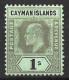 CAYMAN Is....KING EDWARD VII...(1901-10..)...." 1907..".....1/-.......SG31......(CAT.VAL.£9..)....... ,MH. - Cayman Islands