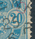 Denmark Danemark Danmark 1884: 20ø Blue Arms Type, F Used VARIETY, AFA 36z (DCDK00633) - Oblitérés