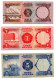 Bahrain Banknotes - Mini Set - 1/2 Dinar - 1 Dinar & 5 Dinars - Second Edition - ND 1973 - Used Condition - Bahrain