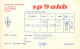 Polish Amateur Radio Station QSL Card Poland Y03CD SP9AHB - Radio Amateur