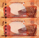 Bahrain - 1/2 Dinar - 2 Pieces Of Uncut Sheet - Issue 2008 New Signature - Similarity In The Last Two Numbers UNC Rare - Bahrain