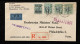 ROC China Stamp Registered Airmail Cover  1948.5.7 Shanghai -1948.5.12 Philadelphia - 1912-1949 Republic