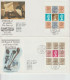 Great Britain: 10 FDC Franked W/souvenir Sheets Or Booklet Panes. Postal Weight Approx 200 Gramms. Please Read Sales - 2001-2010 Em. Décimales