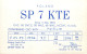 Polish Amateur Radio Station QSL Card Poland Y03CD SP7KTE - Radio Amateur