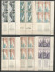 FRANCE ANNEE 1954 N°976 à 981 LOT DE 9 BLOCS DE 4 EX COINS DATES NEUFS** MNH TB COTE 53,00 €  - 1950-1959