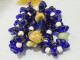 Delcampe - -ANCIEN CHAPELET MUSULMAN TASBIH FLEURS BLEUES VERRE & Boules Blanches Vertes      E - Arte Religiosa