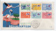 - FDC CURACAO / WILLEMSTAD (Antilles Néerlandaises) 25.8.1965 - Bel Affranchissement DRAPEAUX - - Enveloppes