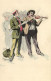 PC ARTIST SIGNED, DE BEAUVAIS, STREET MUSICIANS, Vintage Postcard (b52613) - Wilette