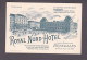 Carte De Visite Publicitaire Bruxelles Royal Nord Hotel ( Gare Du Nord Lithographie J.E. Goossens  58664) - Cafés, Hotels, Restaurants