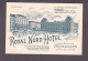 Carte De Visite Publicitaire Bruxelles Royal Nord Hotel ( Gare Du Nord Lithographie J.E. Goossens  58664) - Cafés, Hôtels, Restaurants