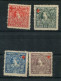 Montenegro :  4 Vignettes DELANDRE Croix Rouge 1914 1918 - Montenegro