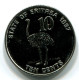 10 CENTS 1997 ERITREA UNC Bird Ostrich Moneda #W11357.E.A - Eritrea
