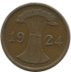 2 RENTENPFENNIG 1924 A ALEMANIA Moneda GERMANY #AD486.9.E.A - 2 Renten- & 2 Reichspfennig