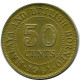 50 CENTS 1961 Malaya&British Borneo Moneda #AZ069.E.A - Autres – Asie