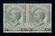 Colonie - Libia - 1912 - 5 Cent Leoni (3m Varietà Oab) - Coppia Orizzontale Con Soprastampa In Basso A Cavallo - Ottimam - Other & Unclassified