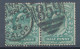 GB EVII ½d Blue-green (pair) VFU With Duplex „WELLINGTON / 859“, Shropshire (3VOD, Time In Full 9.30.PM), 20.5.1903 - Used Stamps