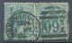 GB EVII ½d Blue-green (pair) VFU With Duplex „KIRKBY-LONSDALE / 091“, Westmorland (3VOD, Time In Full 7.30.PM), 1.5.1904 - Used Stamps
