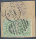 GB EVII ½d  Yellowish Green (pair) VFU On Piece With Duplex „COALVILLE / H43“, Leicestershire (3VOD, Time In Full 945AM) - Usati