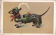 Dackel Teckel Bassotto Dachshund Dog Dressed Like A Hunter Old Postcard Signed P.O.Engelhard - Engelhard, P.O. (P.O.E.)