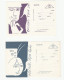4 Diff 1973 Israel Illus MILITARY SERVICE CARDS Incl CARTOONS Forces Mail Cover Zahal Postcard - Military Mail Service