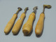 -4 ROULETTES Manches BOIS OUTIL De COUTURIERE TRAVAIL Du CUIR PATRON      E - Ancient Tools