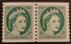 Canada 1954 MNH Sc #345** -346**-347**  2 X 2c-4c-5c Coil Stamps, Wildling Portrait - Nuevos