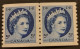 Canada 1954 MNH Sc #345** -346**-347**  2 X 2c-4c-5c Coil Stamps, Wildling Portrait - Neufs