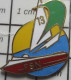 511c Pin's Pins / Beau Et Rare / BATEAUX / VOILIER ET HORS-BORD FSN COTES-DU-RHONE - Boats