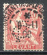 REF 087 > LEVANT < N° 14 Ø Perforé CL < Oblitéré Cachet Partiel Constantinople < Ø Used < Type Mouchon - Oblitérés