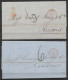 Lot 4 Lettres 1869 De GIBRALTAR Pour La France (Reims, Mareuil-sur-Ay) - Entrée "Espagne / ST-JEAN-DE-LUZ" - Port "6" - Gibraltar