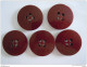 5 Knopen 5 Boutons Diam  3.5 Cm  Bakeliet Bakelite Bordeau - Boutons