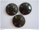 3 Knopen 3 Boutons Diam 2,5 Cm  Bakeliet Bakelite Zwart Noir - Boutons