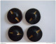 4 Knopen 4 Boutons Diam 2,2 Cm  Bakeliet Bakelite Zwart Noir - Boutons