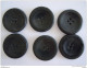 6 Knopen 6 Boutons  Bakeliet Bakelite Zwart Noir Diam  4 Cm - Boutons