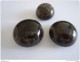 3 Vintage  Knopen Zwart-grijs Transparant Plastic 3 Boutons Noir-gris 2,80 + 2.50 + 2 Cm - Knopen