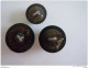 3 Vintage  Knopen Zwart-grijs Transparant Plastic 3 Boutons Noir-gris 2,80 + 2.50 + 2 Cm - Boutons