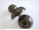3 Vintage  Knopen Zwart-grijs Transparant Plastic 3 Boutons Noir-gris 2,80 + 2.50 + 2 Cm - Buttons
