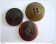 Vintage 3 Verschillende Knopen Bruin Caseïne 3 Boutons Differents Marron 2,8 &amp; 3 Cm - Boutons