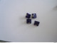 Vintage Knopen Glas Verre Boutons 4 Blauw-zilver Blue-argent 1x1 Cm - Knopen