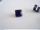 Vintage Knopen Glas Verre Boutons 4 Blauw-zilver Blue-argent 1x1 Cm - Boutons