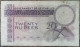 RARE Billet 20 Rupees Seychelles 1 - 1 - 1968 Pick 16a - Queen / Reine Elizabeth - Seychelles