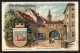 Lithographie Crimmitschau, Strassenpartie Am Wasser-Tor, Wappen  - Crimmitschau