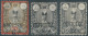 PERSIA PERSE IRAN 1885/87,OFFICIEL Hand Stamped Issue,6sh On 10sh,8sh On 5osh,12sh On 50sh,Unused,signed By M.Sadri - Iran