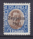 Iceland 1931 Mi. 148, 1 Kr. Christian X. Overprinted Aufdruck 'Zeppelin 1931', ERROR Variety, MH* (2 Scans) - Unused Stamps