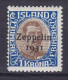 Iceland 1931 Mi. 148, 1 Kr. Christian X. Overprinted Aufdruck 'Zeppelin 1931', ERROR Variety, MH* (2 Scans) - Ongebruikt