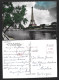 Postcard Of Eiffel Tower With Pennant Circulated In 1955. Ansichtkaart Van Eiffeltoren. Postkarte Des Eiffelturms Mit Wi - Monumenten