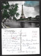 Postcard Of Eiffel Tower With Pennant Circulated In 1955. Ansichtkaart Van Eiffeltoren. Postkarte Des Eiffelturms Mit Wi - Monumentos