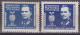 Yugoslavia 1945 - Michel 457a,b - Marshal TITO - Blue,dark Blue - MNH**VF - Neufs