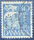 Timbre Imprimé Au Danemark Représente La Caravelle, 30 ORE Perforé - Used Stamps